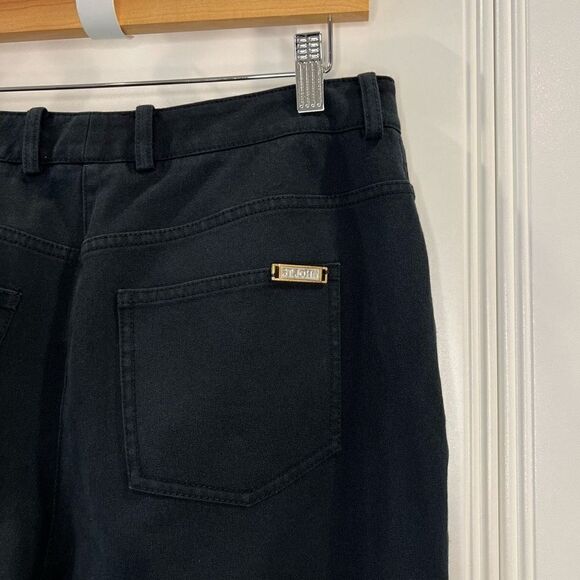 Vintage St. John Sport Women’s 8 Cotton High Rise Wide Leg Black Jeans Stretch - Picture 8 of 13